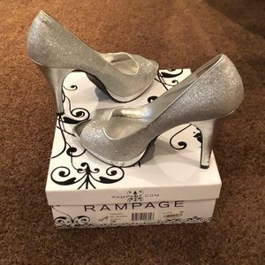 Rampage silver sparkle heels size 7.